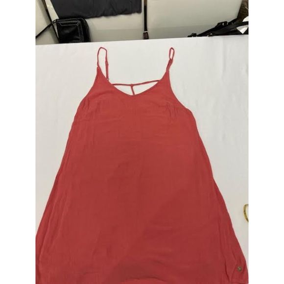 Roxy Woman's Coral Pink Spaghetti Strap Short Slip Dress Size L - Picture 2 of 9